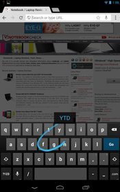 Standard Android keyboard with Swype support