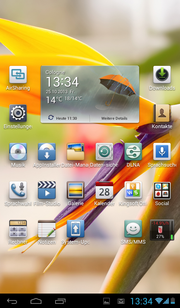 L'home screen combina apps e widgets, ma manca l'app drawer.