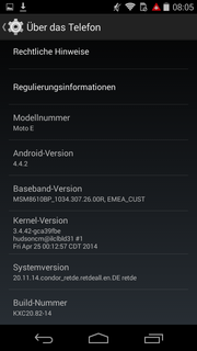 Android 4.4.2! La versione più recente del sistema operativo Google.