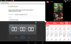 Il multitasking è possibile con alcune apps con schermo diviso.