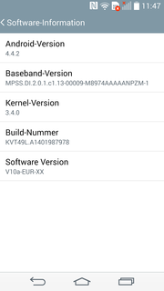 L'LG G3 monta Android 4.4.2.