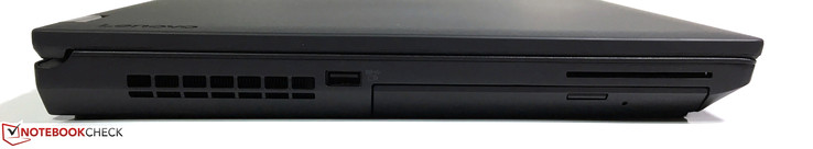 Lato Sinistro: USB 3.0 (alimentata), masterizzatore DVD, lettore SmartCard