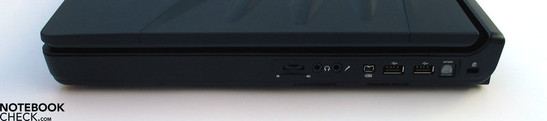 Lato destro: porte Audio, FireWire, 2x USB 2.0, TOSlink, Kensington Lock