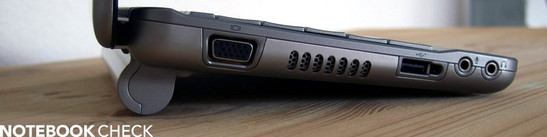 Lato Sinistro: VGA-Out, USB 2.0, Audio (Cuffie e microfono)