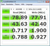 Crystal Disk Mark 78 MB/s lettura / scrittura