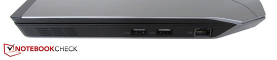 Lato destro: 2x USB 3.0, RJ45