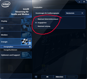 Intel: impostazioni