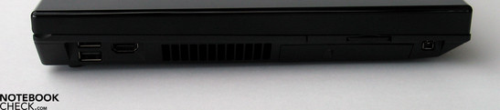 Left: 2x USB 2.0, HDMI Port, SD Cardreader, Firewire