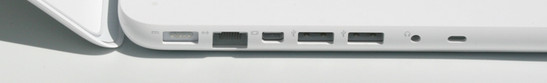 La presa d'alimentazione MagSafe, Gigabit LAN, porta mini-display, 2 x USB 2.0, uscita audio analogica/ottica o connessione per un auricolare iPhone, slot per il Kensington lock.
