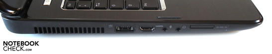 Lato Sinistro: eSATA/USB 2.0, HDMI, 2 audio, lettore 8in1