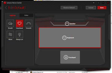 Effetti luminosi presettati per il touchpad, tastiera e casse