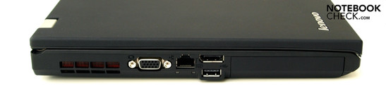 Lato Sinistro: Ventola, VGA, RJ45 (LAN), due USB 2.0s, hard disk slot