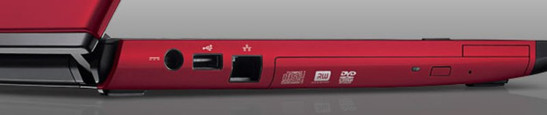 Lato sinistro: alimentaziome, USB-2.0, RJ45 (LAN), opz. LW, ExpressCard/34