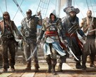 L'artwork di Assassin's Creed IV: Black Flag raffigura Edward Kenway con la sua ciurma di pirati su una nave (Fonte: Ubisoft)