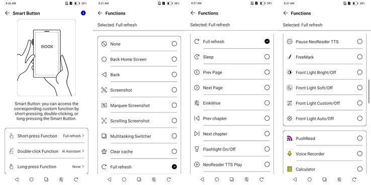 Opzioni dei pulsanti intelligenti.