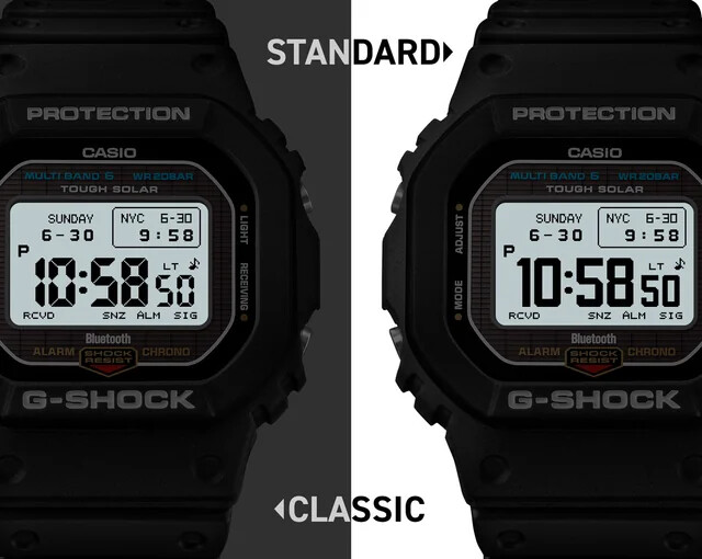 Un'immagine di marketing trapelata dei due stili di carattere del prossimo Casio G-Shock GW-BX5600. (Fonte immagine: Reddit)