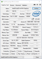 GPU-Z (grafica Intel Iris Xe MAX)