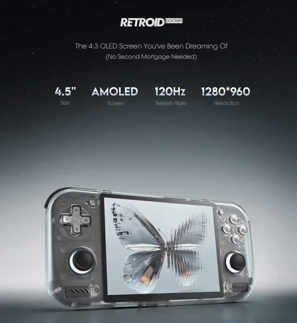 Il Retroid Pocket Nova sarà dotato di un display AMOLED a 120 Hz.