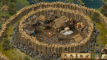 Un'immagine che mostra gli edifici in Stronghold: Definitive Edition.