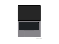 Un disegno concettuale di come potrebbe essere un MacBook Pro con un notch. (Fonte immagine: Weibo)