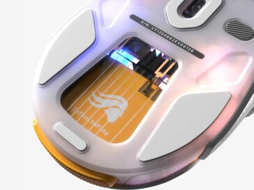 Alloggiamento della batteria per il modello Glorious O3 Wireless in bianco (fonte: Glorious)