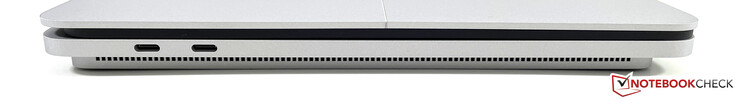 Lato sinistro: 2x USB-C con Thunderbolt 4 (USB 4.0, Power Delivery, DisplayPort)