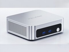 L’immagine mostra una foto del mini PC Peladn WO5 304 nella versione color argento