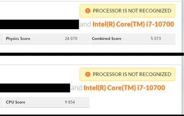 I punteggi ottenuti dal Core i7-10700