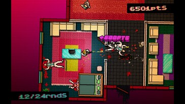 Nella foto: uno screenshot di gioco tratto da Hotline Miami.