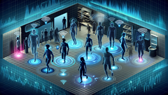 WhoFi può identificare le persone all'interno di un'area Wi-Fi con una precisione del 95,5%. (fonte immagine: DallE3)