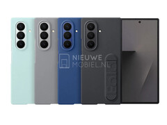 Galaxy Z Fold7 può già essere visto nei suoi quattro colori di lancio grazie a queste custodie di prima parte trapelate. (Fonte immagine: via NieuweMobiel)