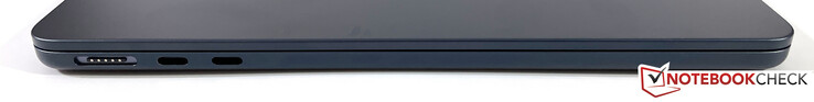 Lato sinistro: MagSafe, 2x USB-C 4.0 (Thunderbolt 3, 40 Gbps, Power Delivery, modalità DisplayPort-Alt)