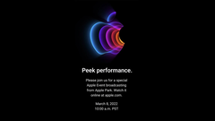 Apple&#039;s &quot;Peek Performance&quot; evento si terrà presto (immagine via Apple)