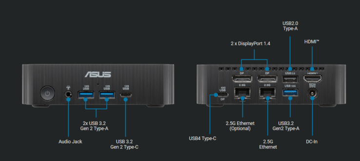 Porte Asus ExpertCenter PN54 S1 (fonte: Asus)