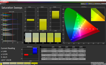 Saturazione (Super Vibrant mode, gamma di colore target P3)