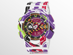 L&#039;orologio G-Shock x Evangelion GA110EVA307A di Casio (nella foto) è stato rilasciato in Nord America e in Europa. (Fonte: Casio)