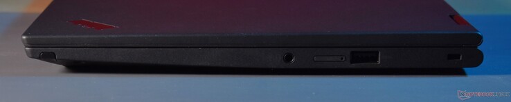 A destra: stilo, audio da 3,5 mm, USB A 3.2 Gen 1, blocco Kensington