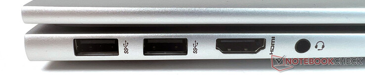 A sinistra: 2x USB Tipo-A 10 Gbit/s SuperSpeed, 1x HDMI 2.1, 1x porta combinata per cuffie/microfono