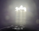 Vista da una telecamera montata sul primo stadio di un razzo Falcon 9 di SpaceX (Fonte: SpaceX)