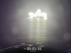 Vista da una telecamera montata sul primo stadio di un razzo Falcon 9 di SpaceX (Fonte: SpaceX)