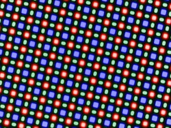 Il display OLED utilizza una matrice di subpixel RGGB basata su un diodo luminoso rosso, uno blu e due verdi.