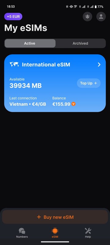 L'app visualizza il suo saldo Ycoin anche come MB al prezzo corrente del Paese.