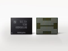Un'immagine di rendering dei chip di memoria V-NAND di ottava generazione di Samsung