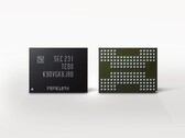 Un'immagine di rendering dei chip di memoria V-NAND di ottava generazione di Samsung