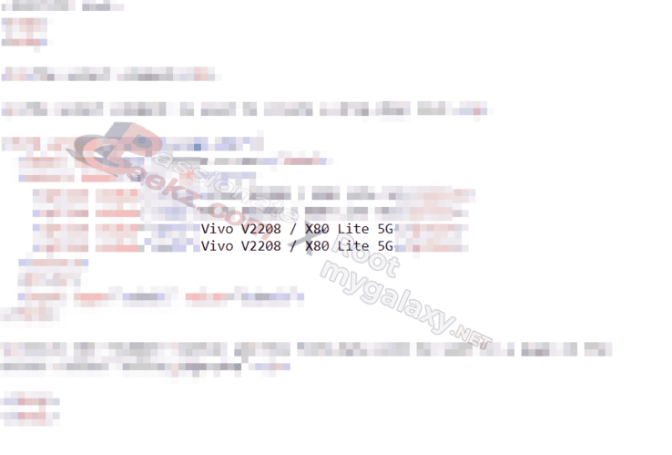 Il codice si riferisce presumibilmente a un Vivo "X80 Lite". (Fonte: PassionateGeekz x RootMyGalaxy)