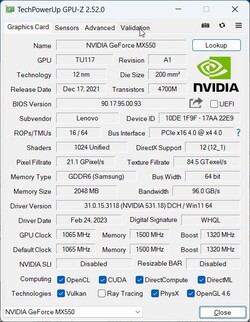 GPU-Z GeForce MX550