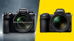 La Nikon Z6 III presenta un linguaggio di design leggermente diverso rispetto all'attuale fotocamera ibrida full-frame di Nikon. (Fonte immagine: Nikon / Nikon Rumors - modificato)