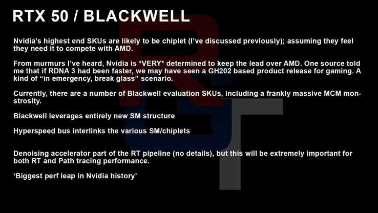 Nvidia Blackwell RTX 50: le prime indiscrezioni. (Fonte: RedGamingTech su YouTube)