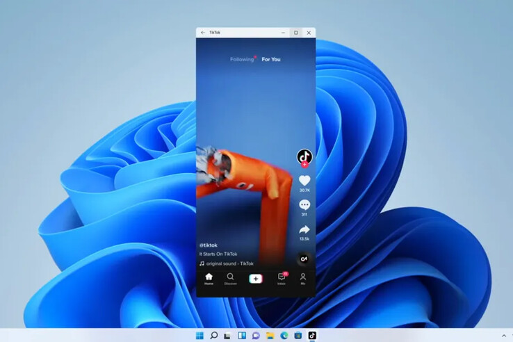 TikTok mostrato in esecuzione su Windows 11. (Fonte immagine: Microsoft)