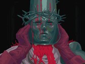 Un'immagine del gioco Blasphemous che mostra un personaggio.